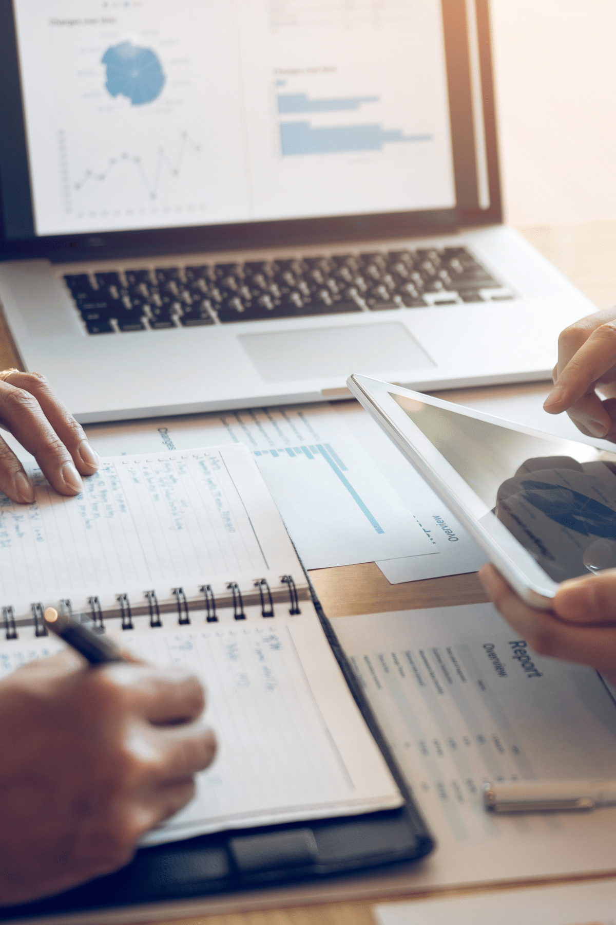 Vertical financial chart or report illustrating hierarchical financial data, trends, and metrics for clear business analysis and insights