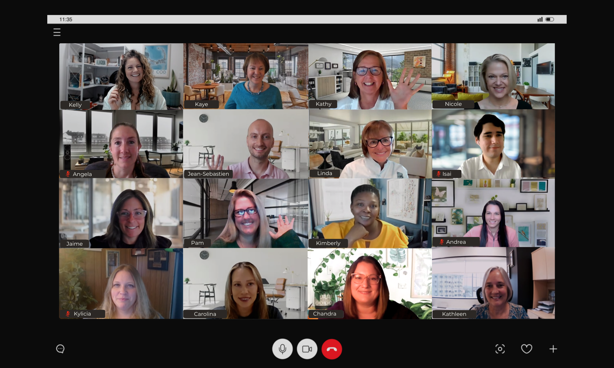 16 Members of the Arrow Bookkeeping Team having a meeting on Zoom