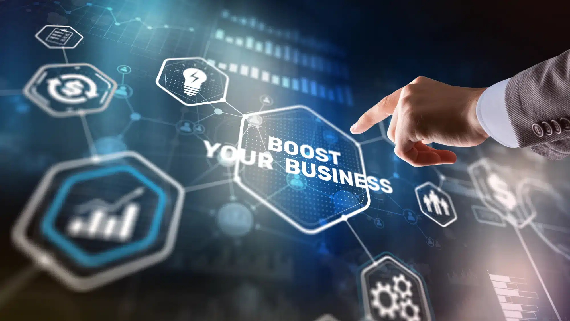 Business professionals analyzing charts and strategies to increase revenue and achieve business growth in 2026