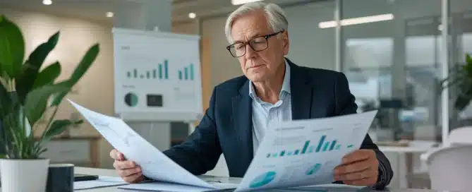 A clear visual breakdown of a balance sheet with current and long-term financial categories.